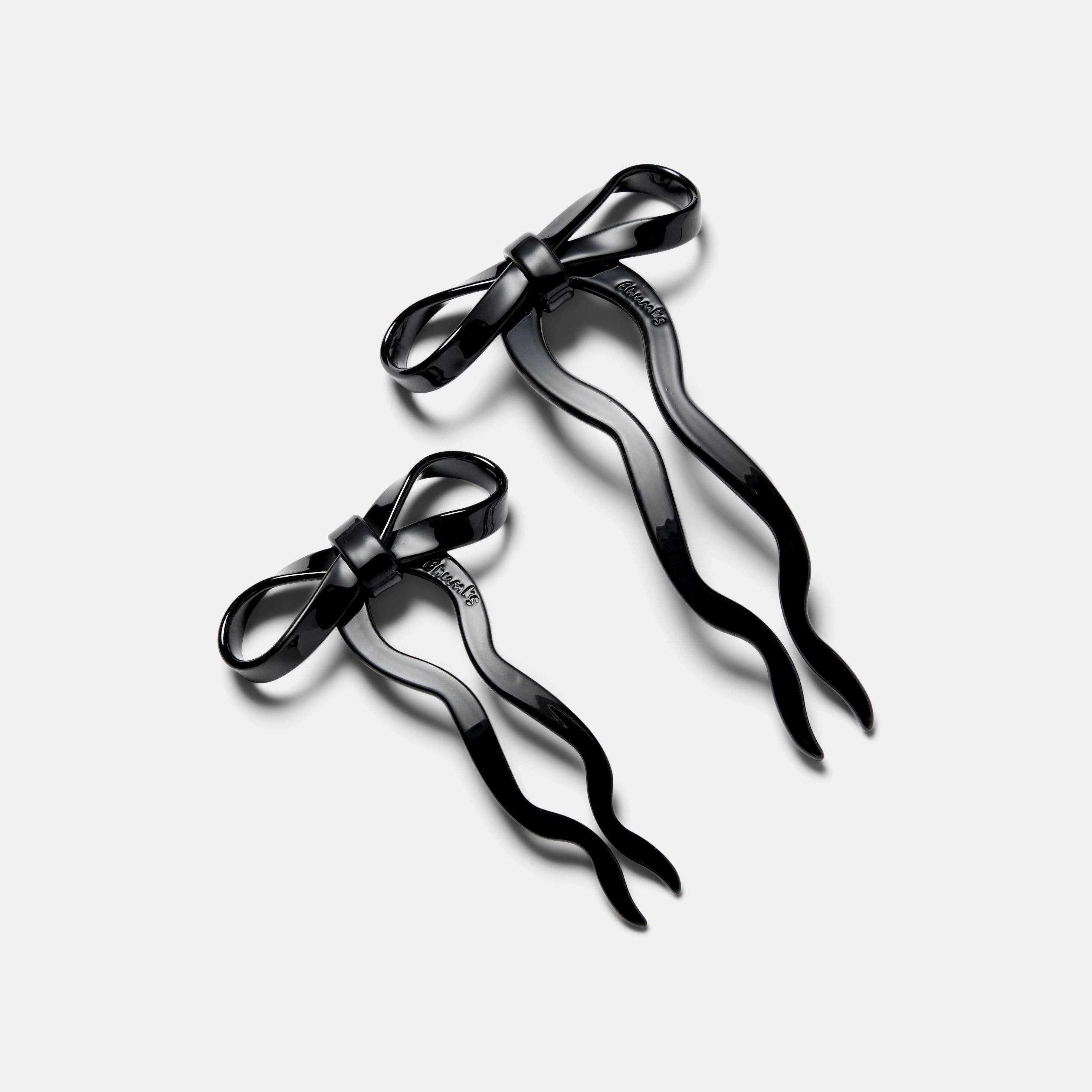 CHUNKS - Bow Hairpin in Small Black