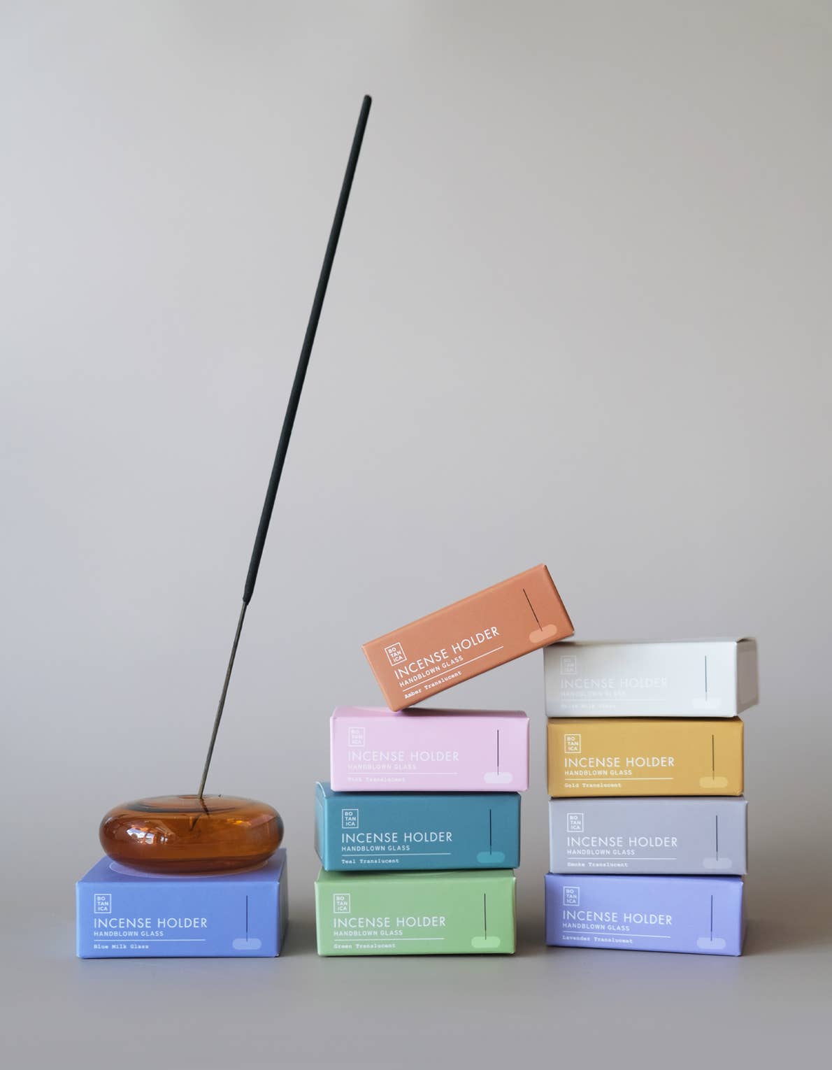 BOTANICA - Bubble Incense Holder: Jade Milk Glass