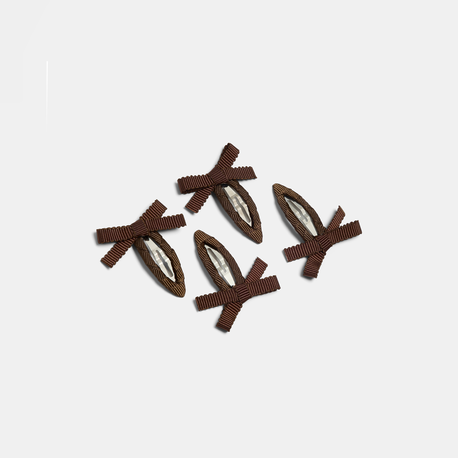 CHUNKS - Bow Snap Clips in Chocolate
