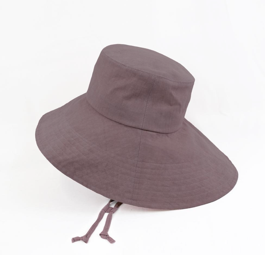 Linen UV Wide Brim hat with string